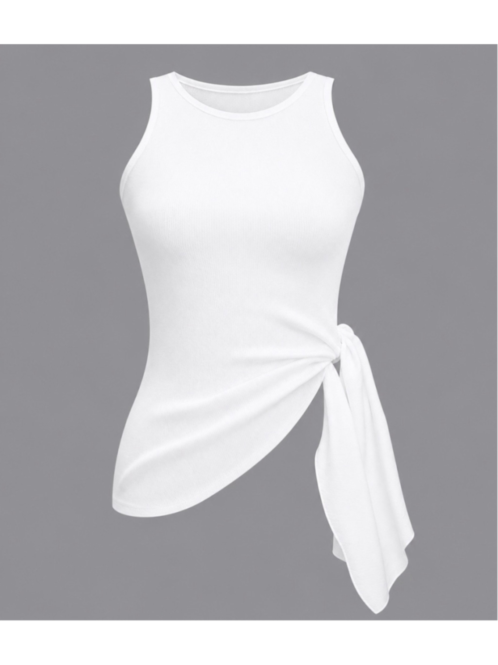 Micas Ruched Asymmetrical Sleeveless Tank Top S